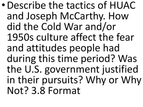 mccarthy quizlet|how did the huac start.